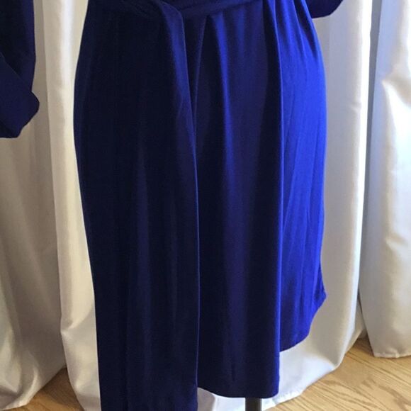 3/4 sleeve dress with belted waist in size PS in a royal blue color - Picture 7 of 16